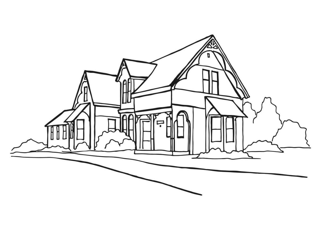 Hand drawn house. Vector illustration in a sketch style. 5174645 Vector