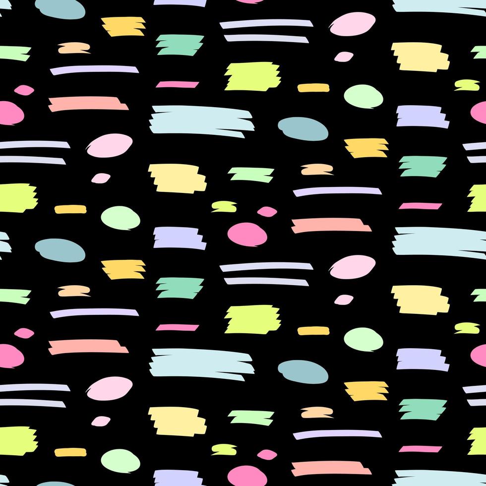 Seamless pattern line or texture marker highlighter on black background vector