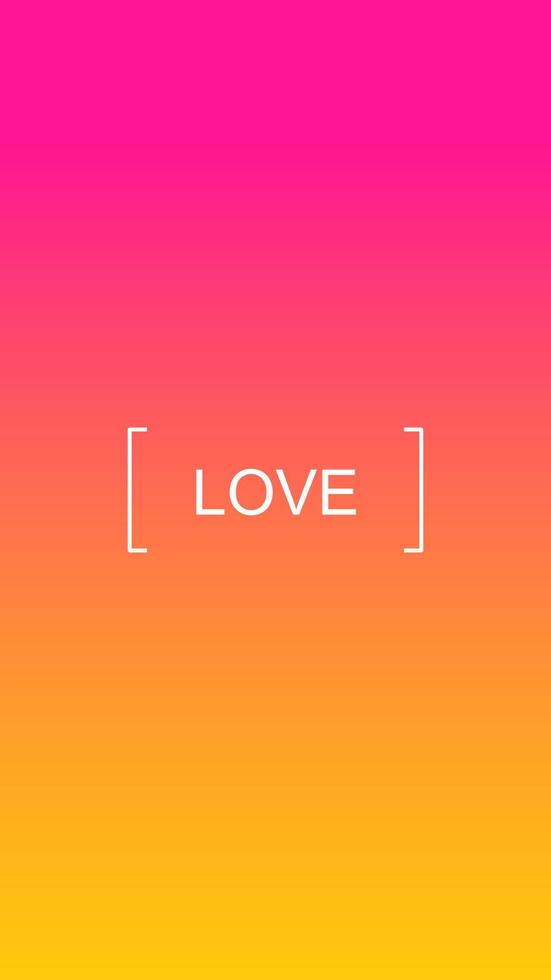 Love social media story duotone template. Gradient pink advertising web banner with text, promotion content layout. Modern vibrant mobile app design. Blending coral color with lettering mockup vector