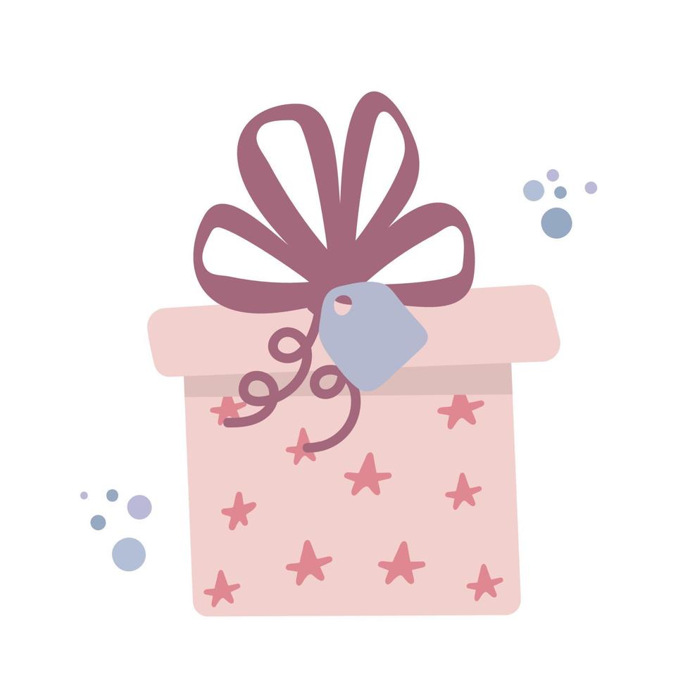 Cute cartoon gift box. present with bows and ribbons. celebration Surprise  present vector