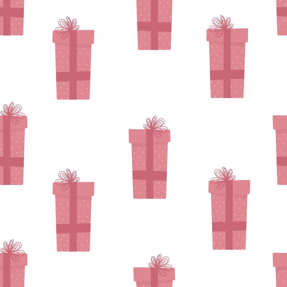 Gift boxes, presents seamless pattern vector icon set. . Colorful wrapped paper textile. Cute holiday print.. Cartoon flat design.