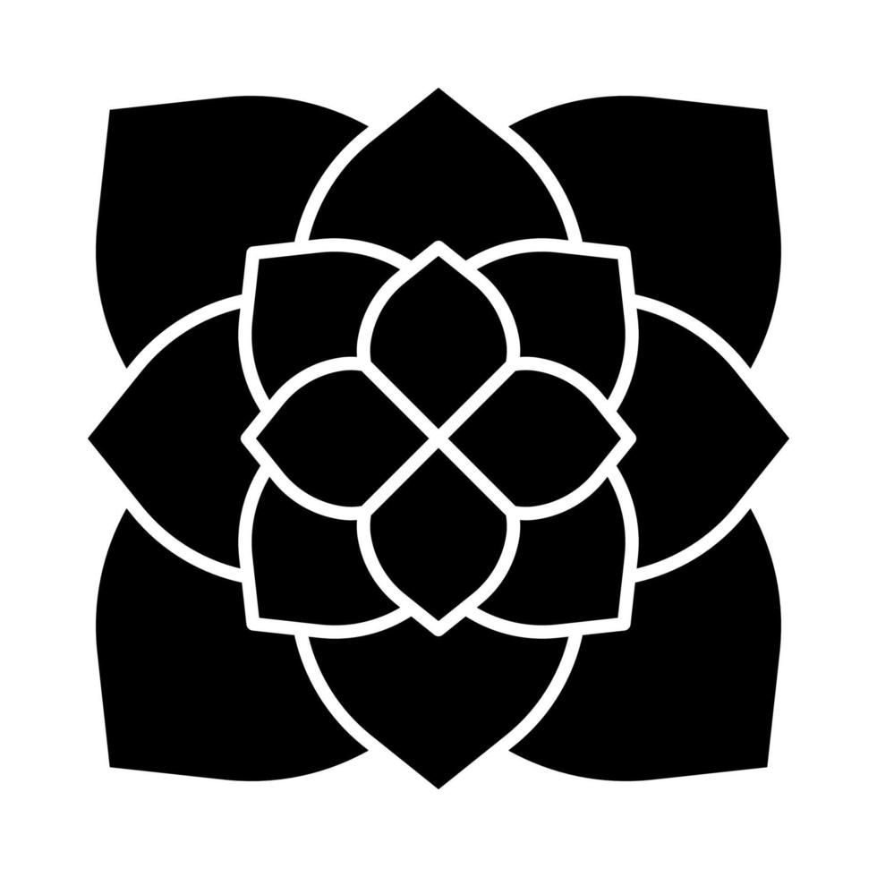 Ghost plant glyph icon. Graptopetalum paraguayense. Mexican exotic flora. Silhouette symbol. Negative space. Vector isolated illustration