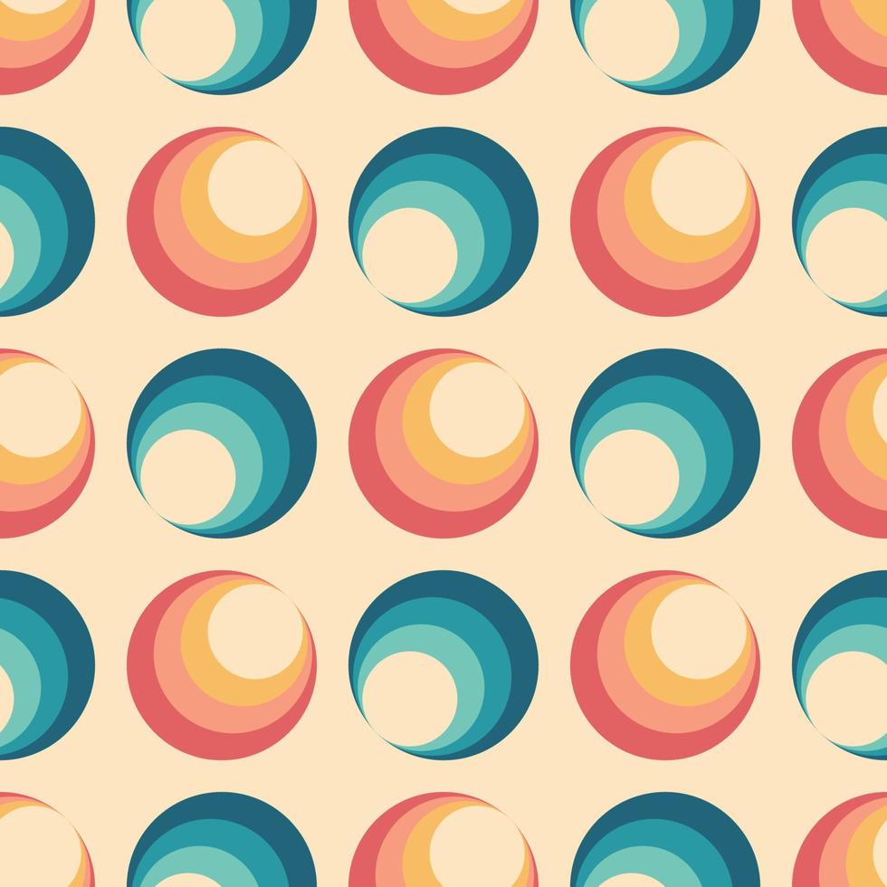 Retro 70s seamless pattern background design vector