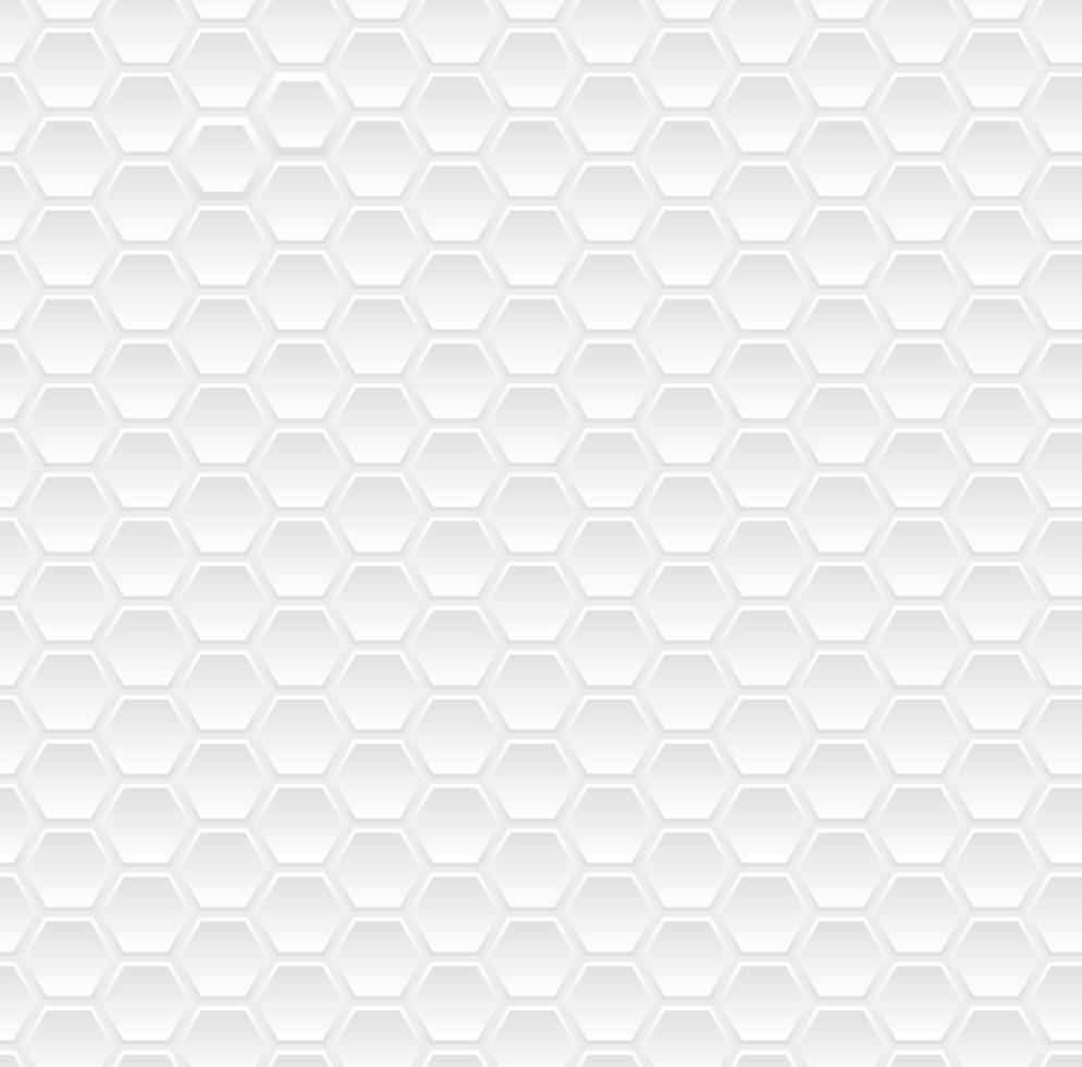 White minimal hexagon seamless pattern background vector