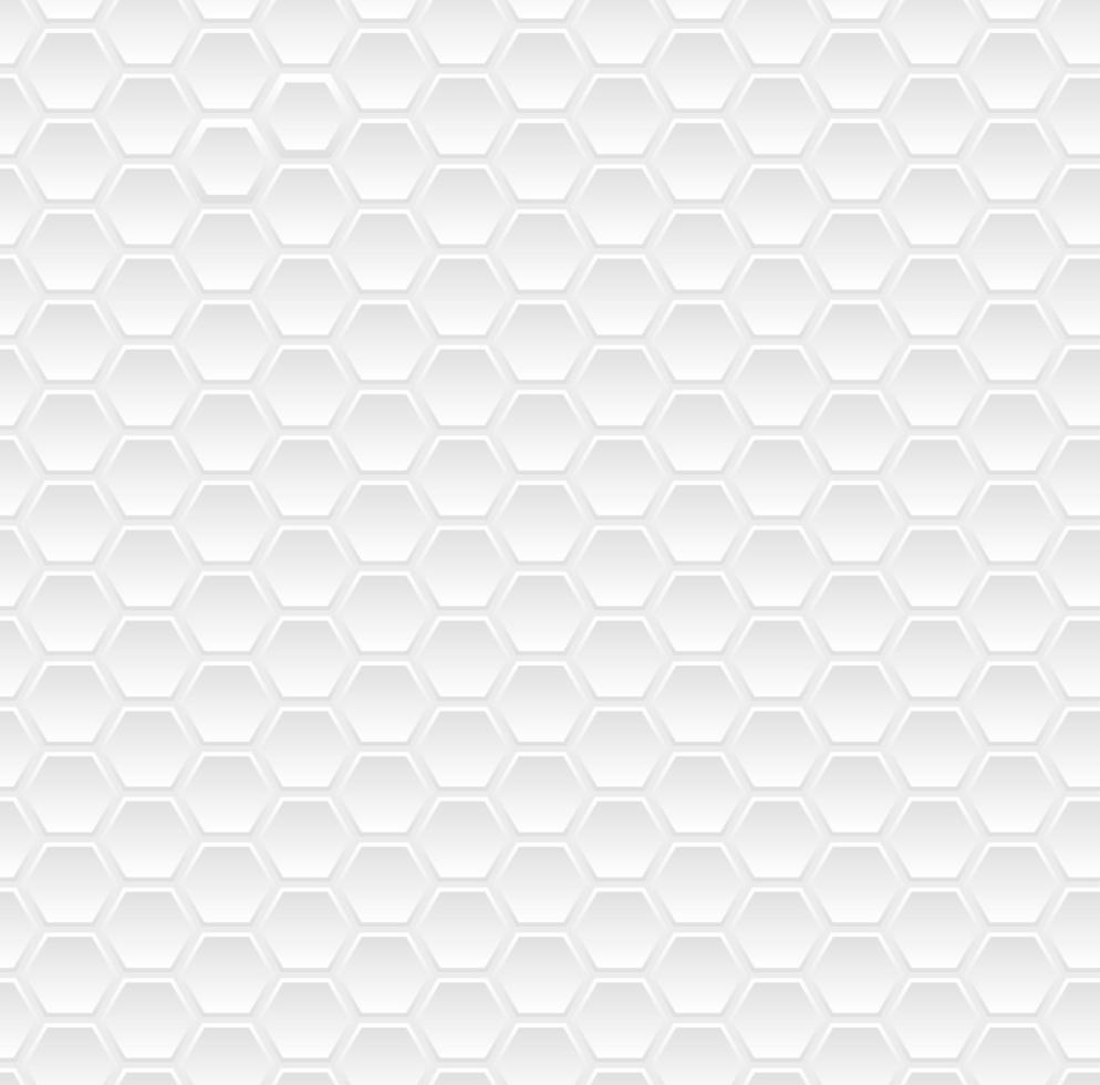 White minimal hexagon seamless pattern background vector