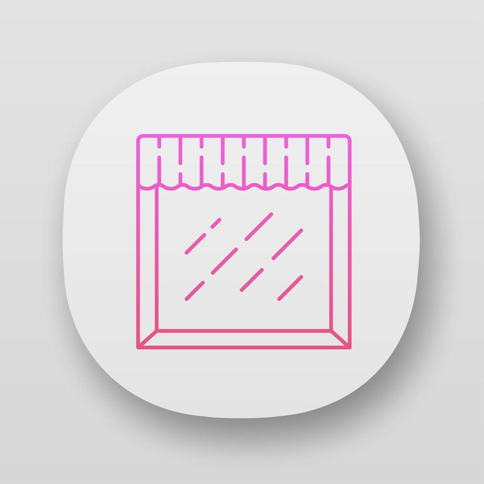 Valance app icon. House and office window decoration. Interior design. Decorative fabric drapery. Window top treatments. UI UX user interface. Web or mobile applications. Vector isolated illustrations