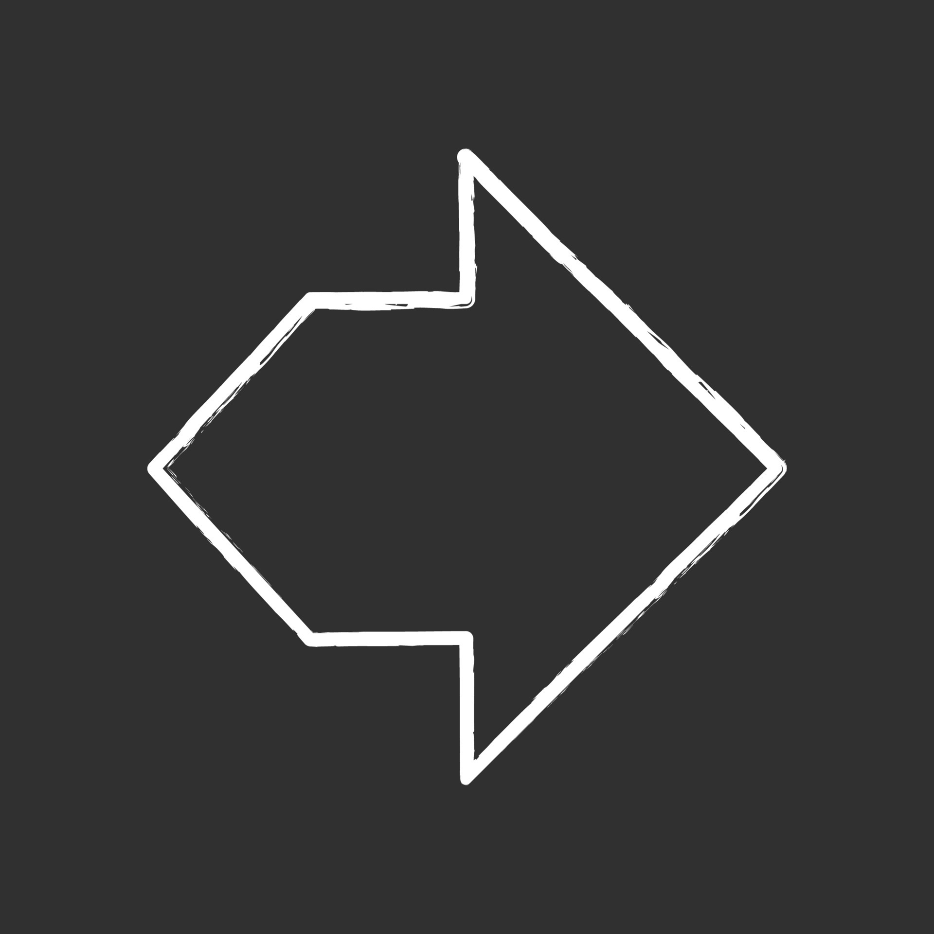 Double arrow chalk icon. Two way navigation arrow. Pointing cursor