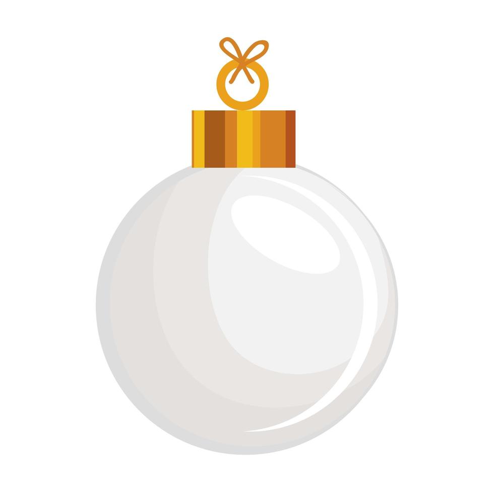 christmas white ball decoration vector
