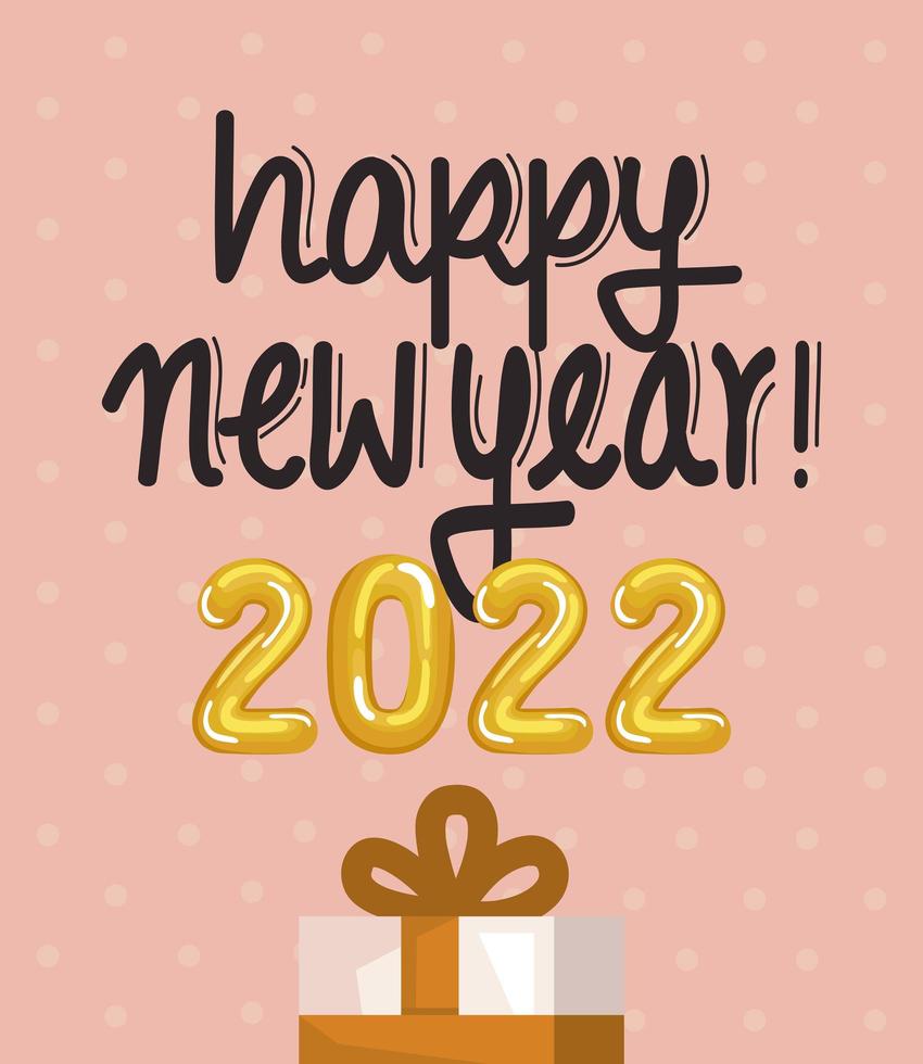 poster of happy new year 2022 vector