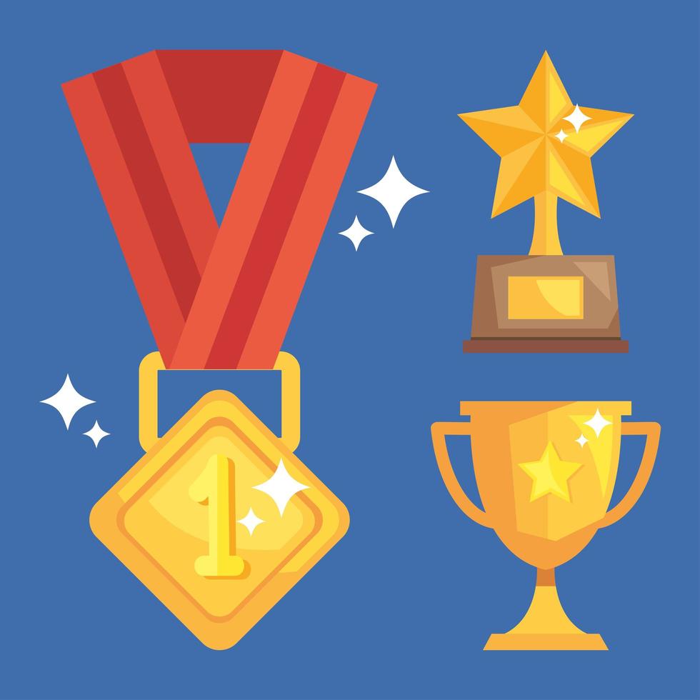 reward medal and trophies vector