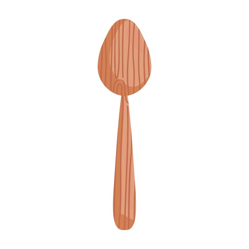 wooden spoon cutlery vector