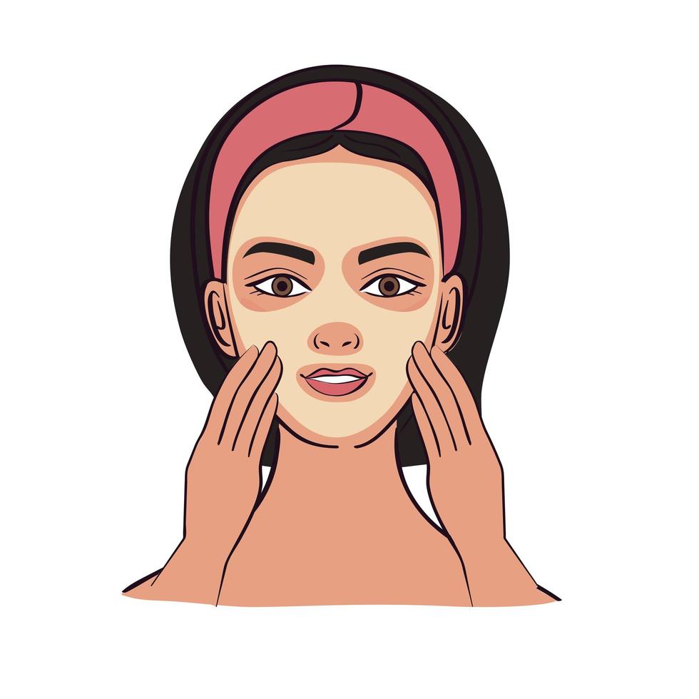 woman with facial mask vector