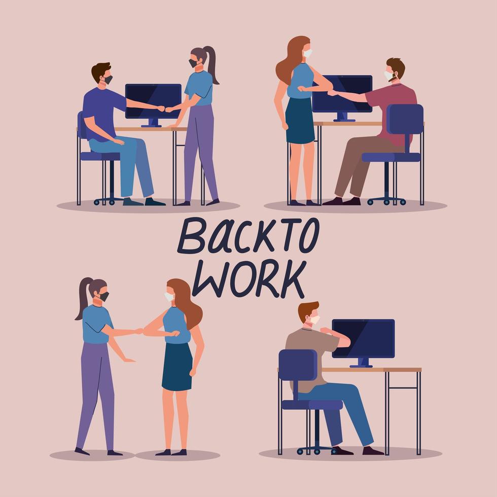 back to work scenes vector