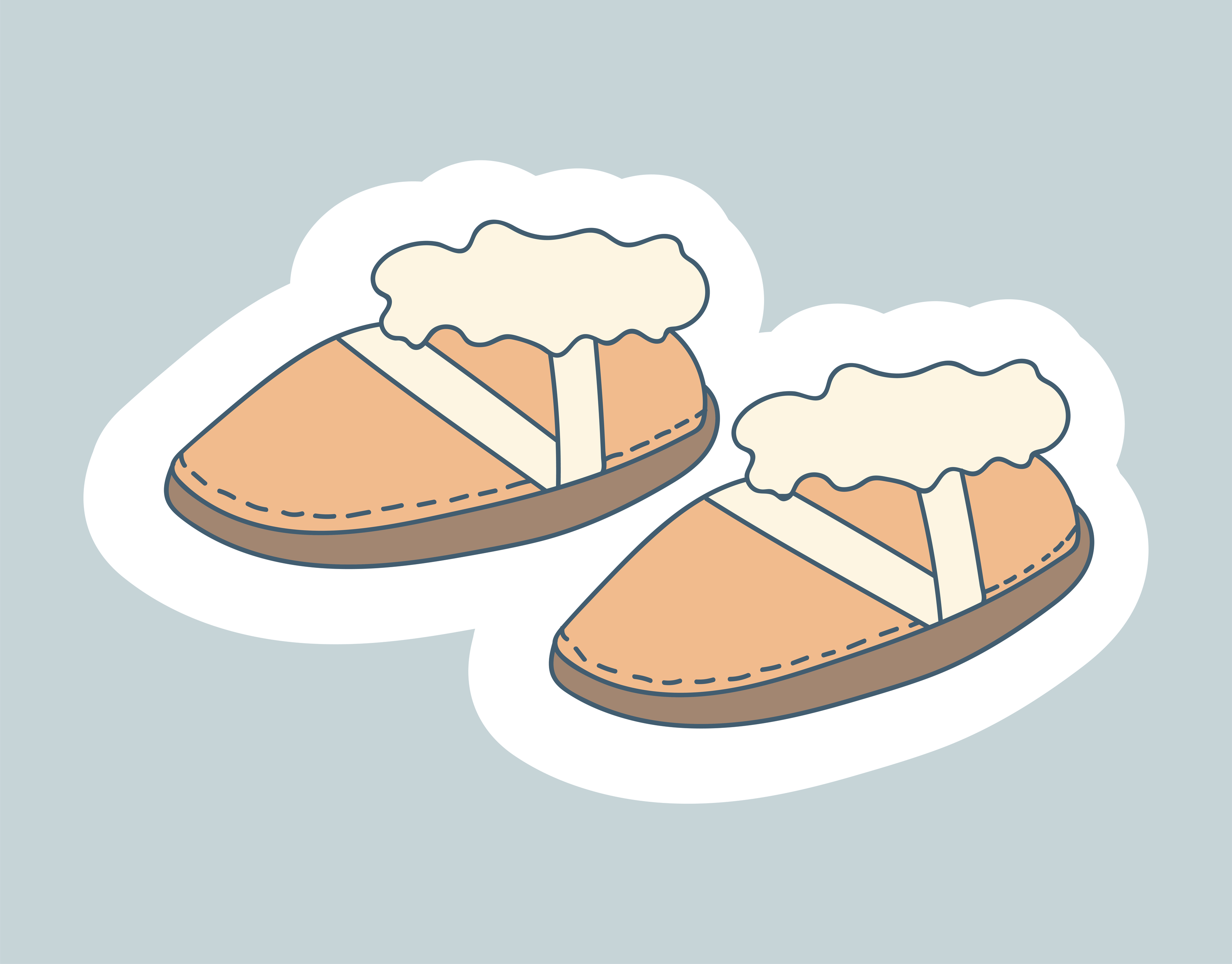 Cozy Ugg Boots comfortable shoes for home. Winter Hygge. Vector