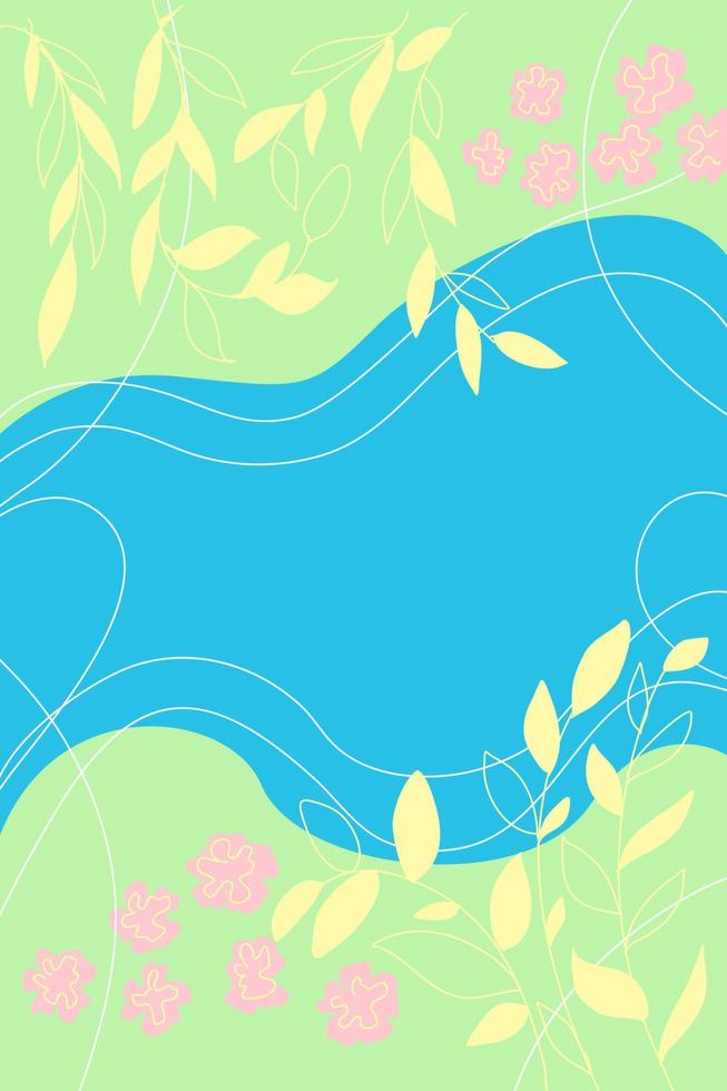 fondo abstracto con hierbas y flores de agua. vector