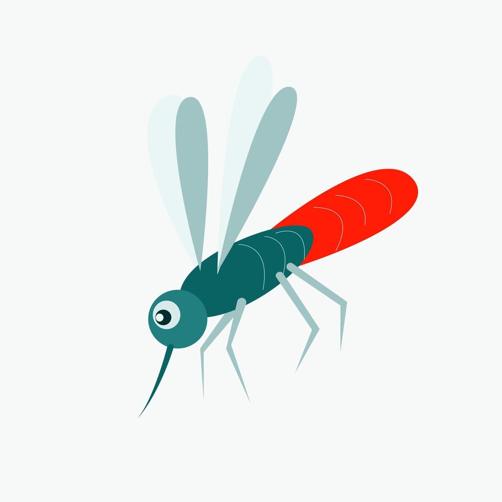 mosquito insecto en un primer plano de fondo blanco. vector