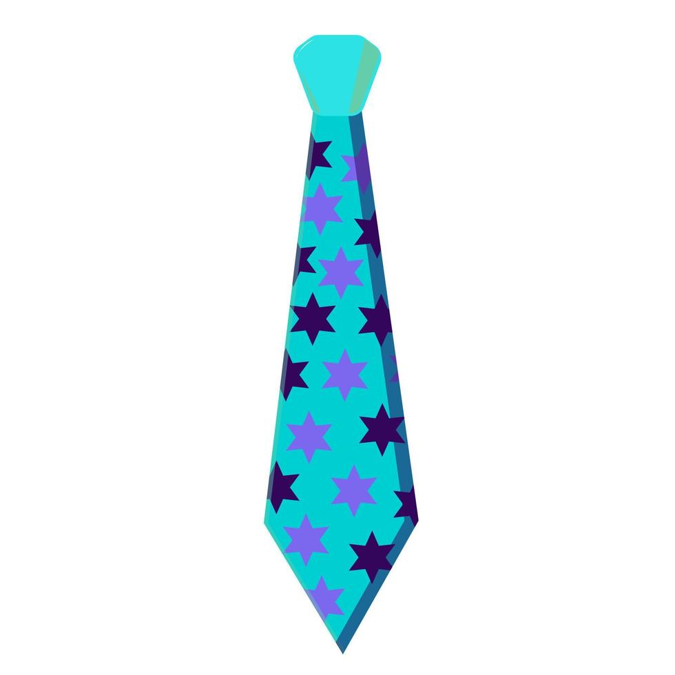 Blue tie with dark and light stars. vector