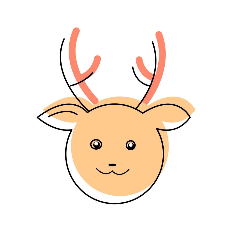 The muzzle of a deer in the style of a doodle. vector