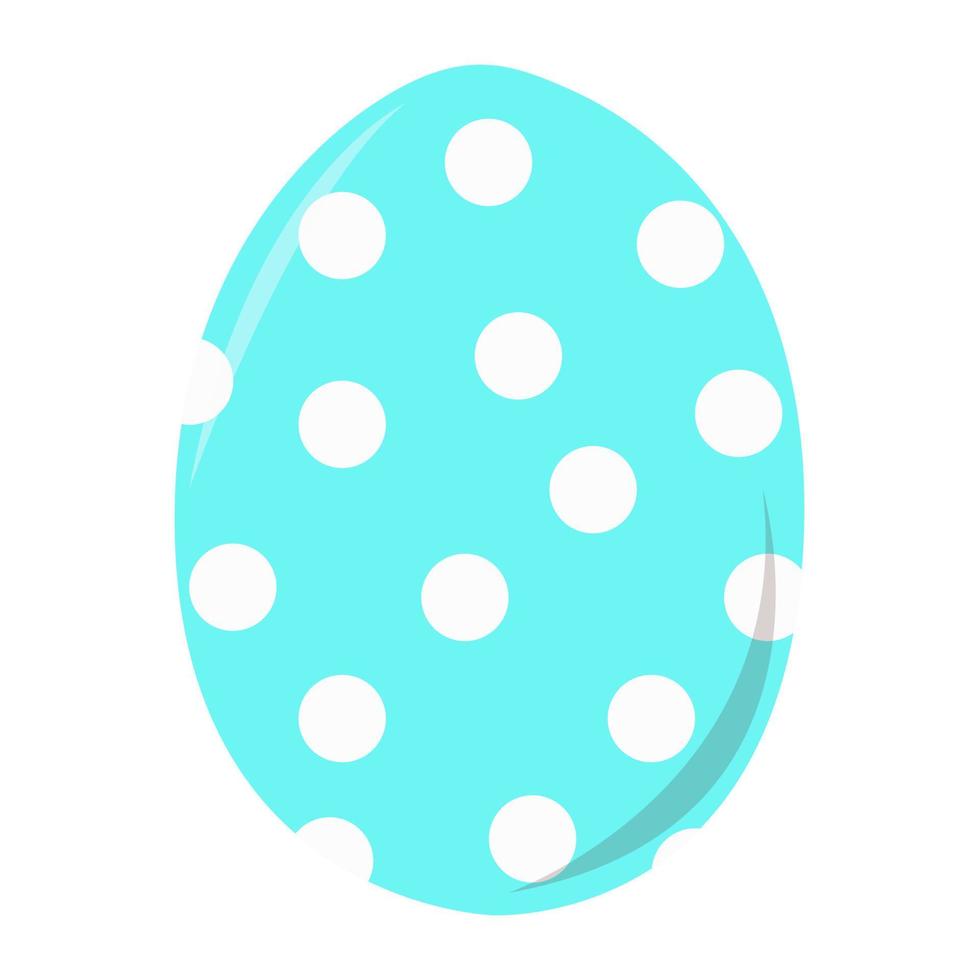 Easter egg of blue color with polka dots. vector