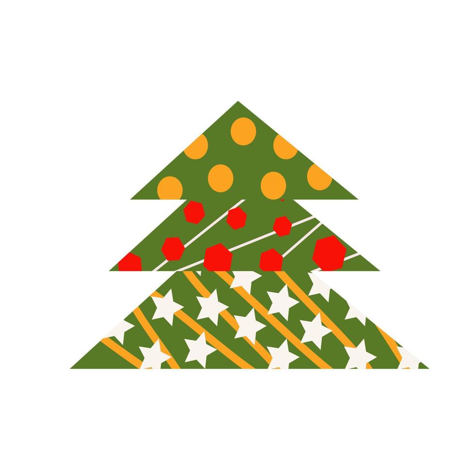 Abstract Christmas tree with a geometric pattern. vector