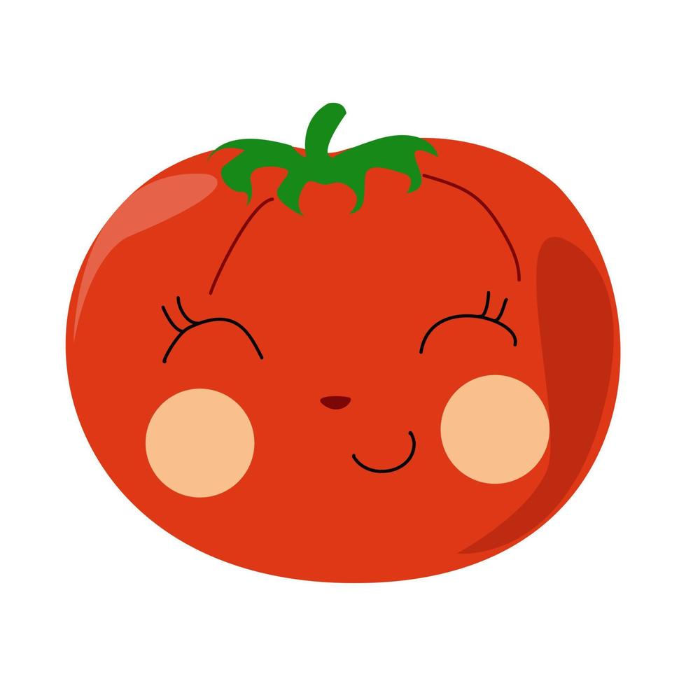 Smiling tomato with eyes. vector