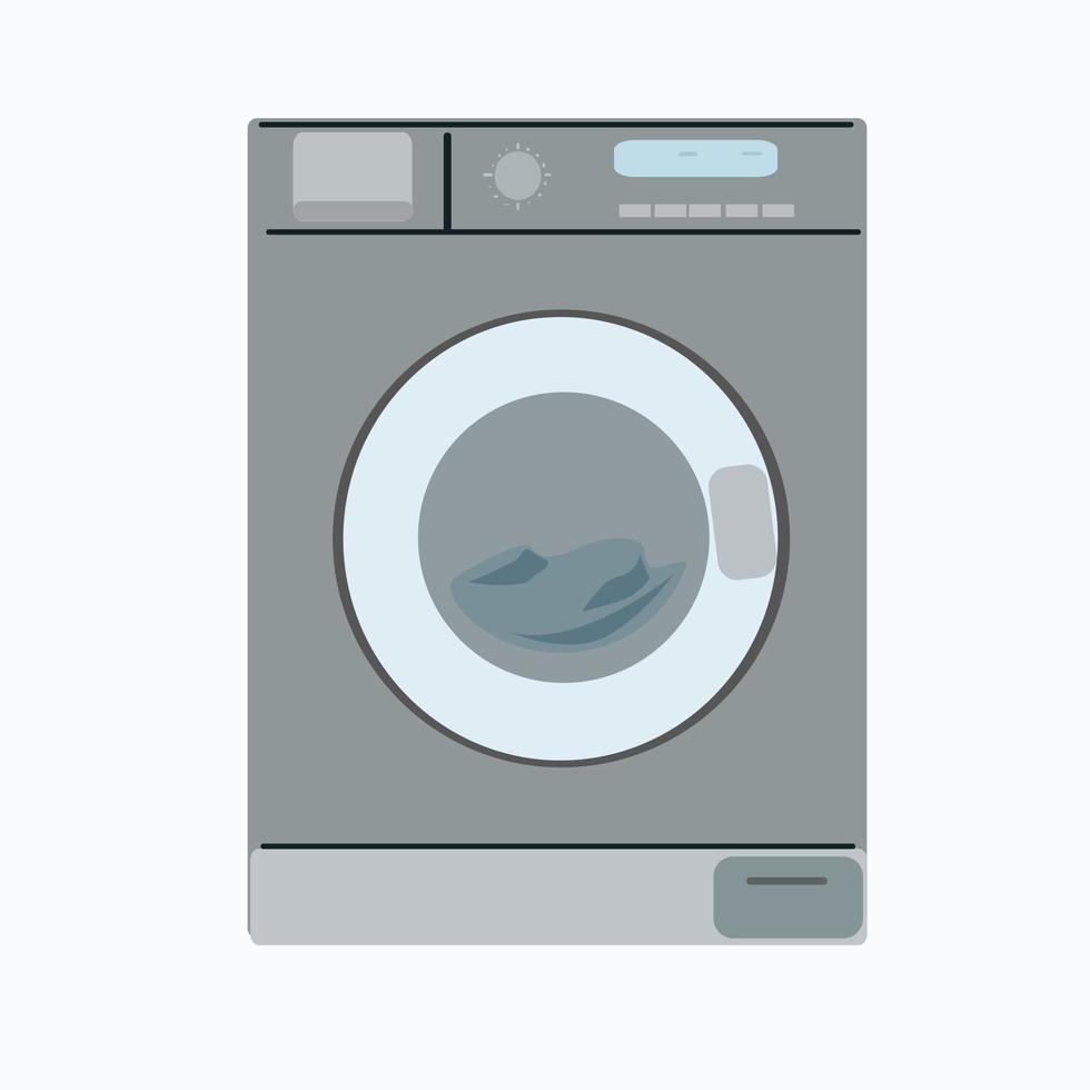 A small gray washing machine. vector