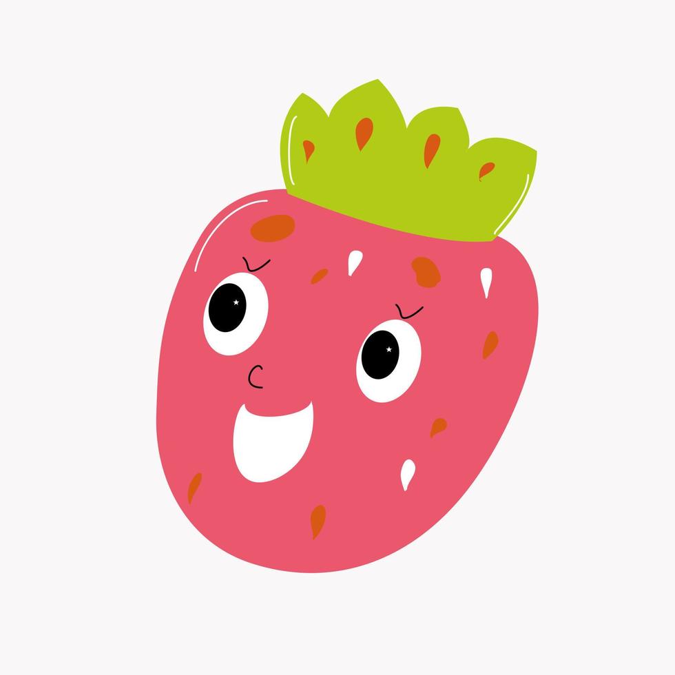 A smiling strawberry on a white background. vector