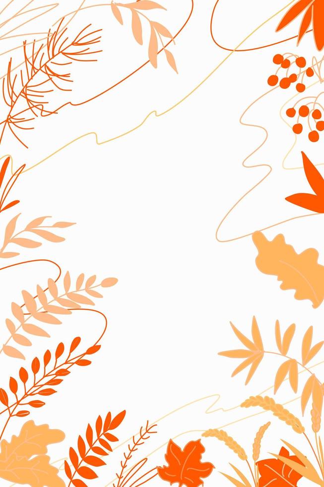 banner con hojas de otoño y bayas. vector