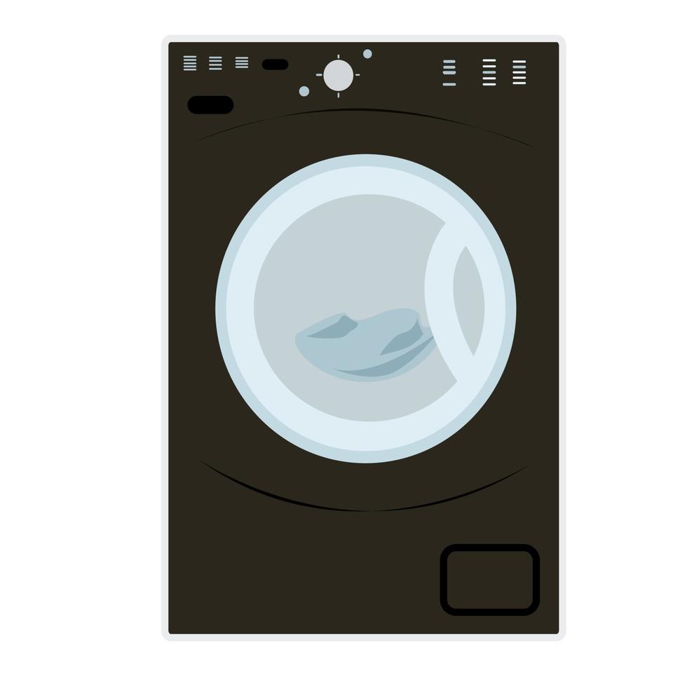 The washing machine is dark brown. vector