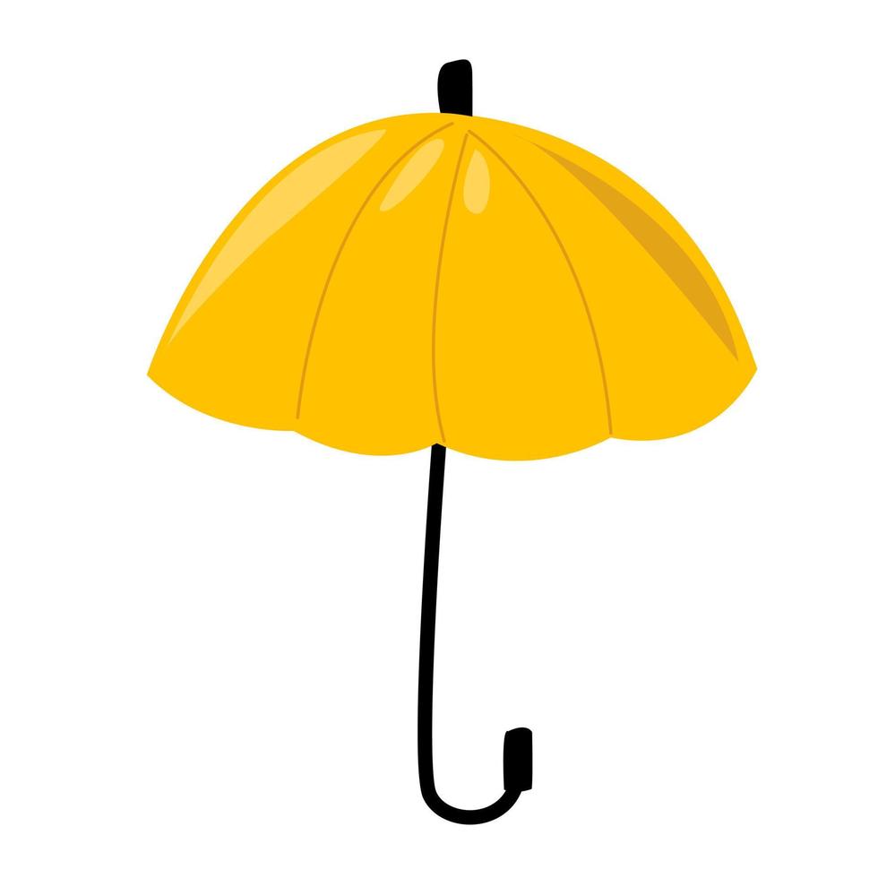 paraguas amarillo abierto brillante sobre un fondo blanco. vector