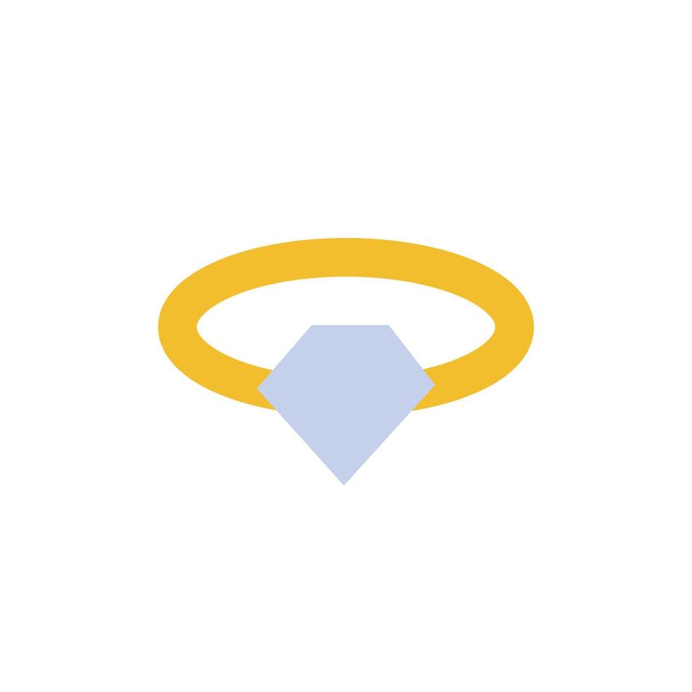 Vector simple wedding ring with a gemstone