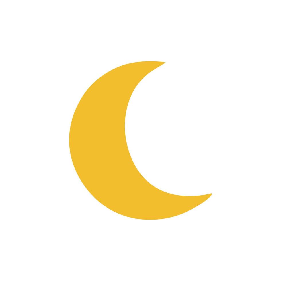 Vector yellow crescent moon