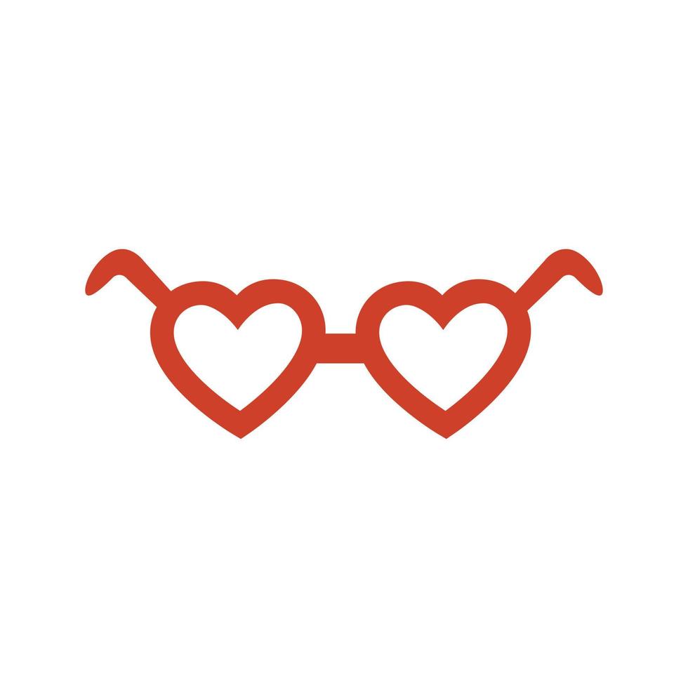 gafas rojas vectoriales en forma de corazones vector