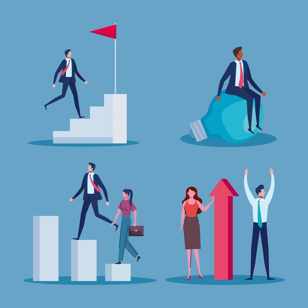 business persons six characters vector