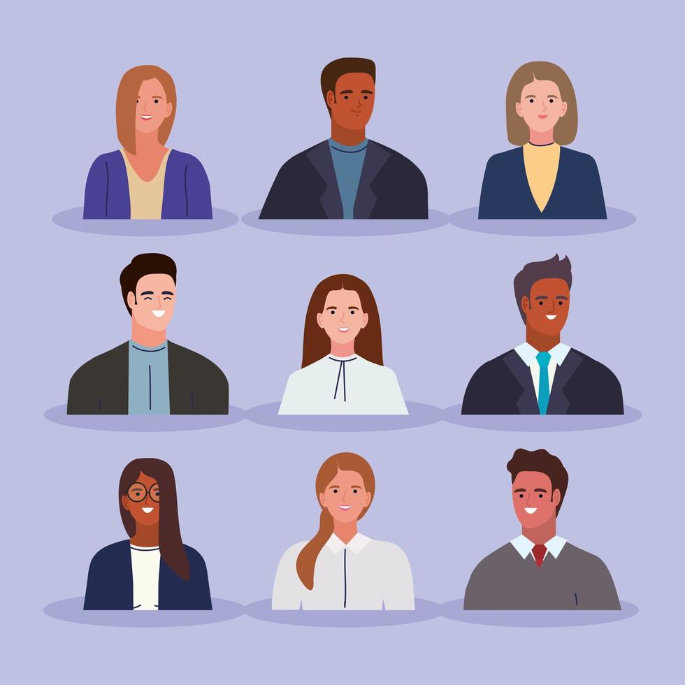 business people multiracial group vector