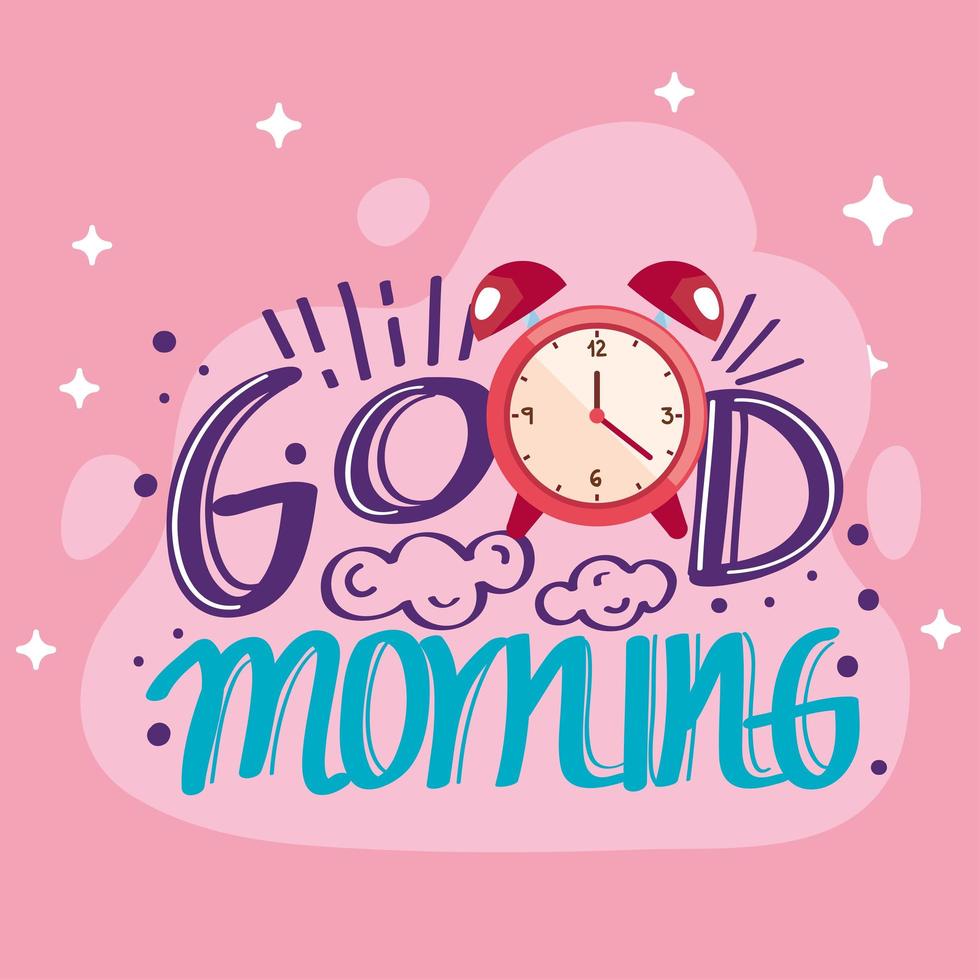 good morning with alarm vector