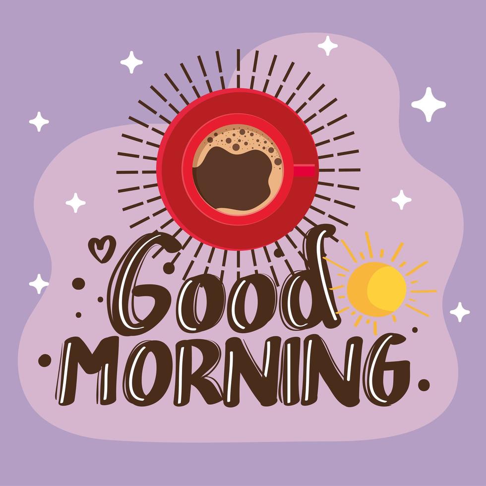good morning and coffee vector