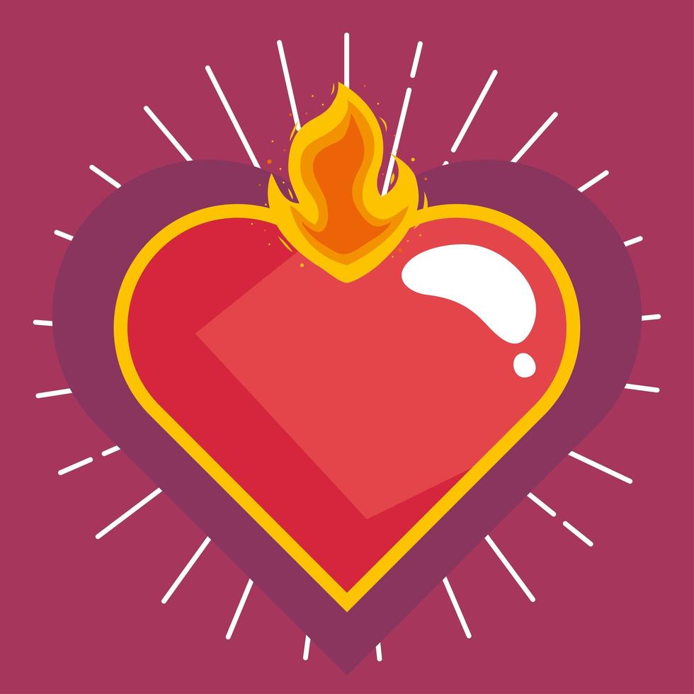 heart love onfire vector
