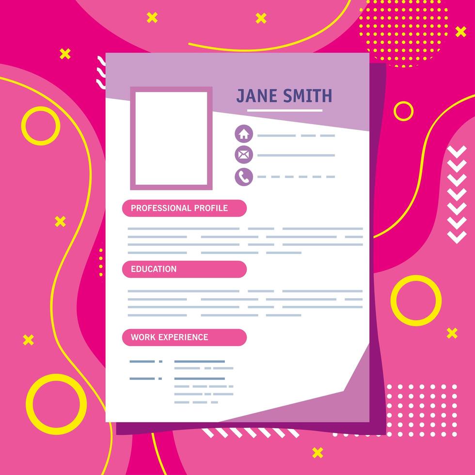 lilac cv template vector