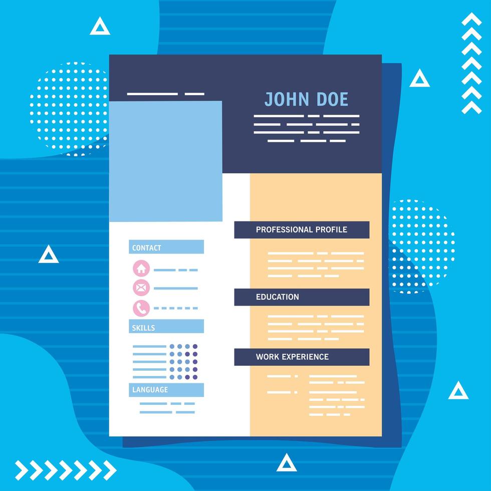 curriculum template document vector