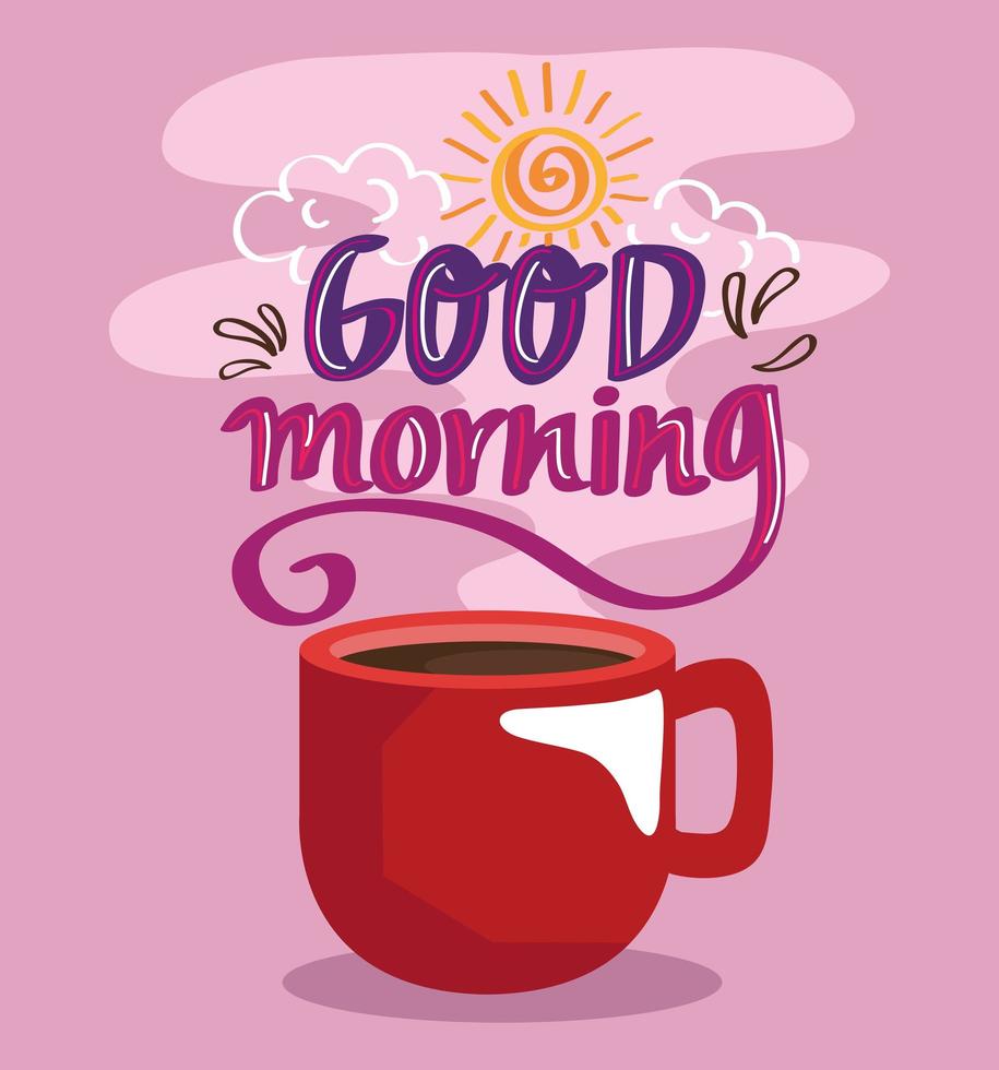 good morning with coffee vector