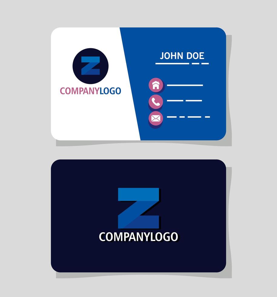 business cards blue color vector