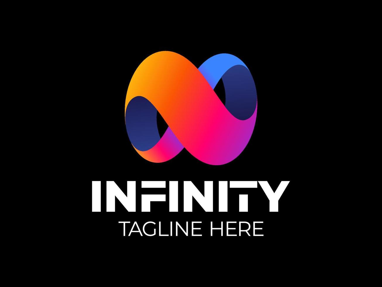 infinity ribbon logo vector. Abstract infinity logo template design. Endless symbol and icon, modern clean style vector illustration