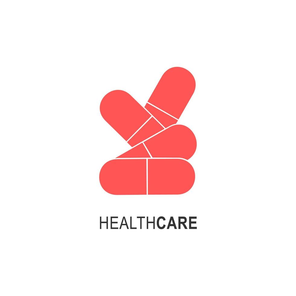 Healthcare logo. Suitable for your health care company or hospital. Healthcare medicine minimalist and flat stylish design vector logo. Medical pharmacy logo. Logotype for clinic, hospital or doctor.