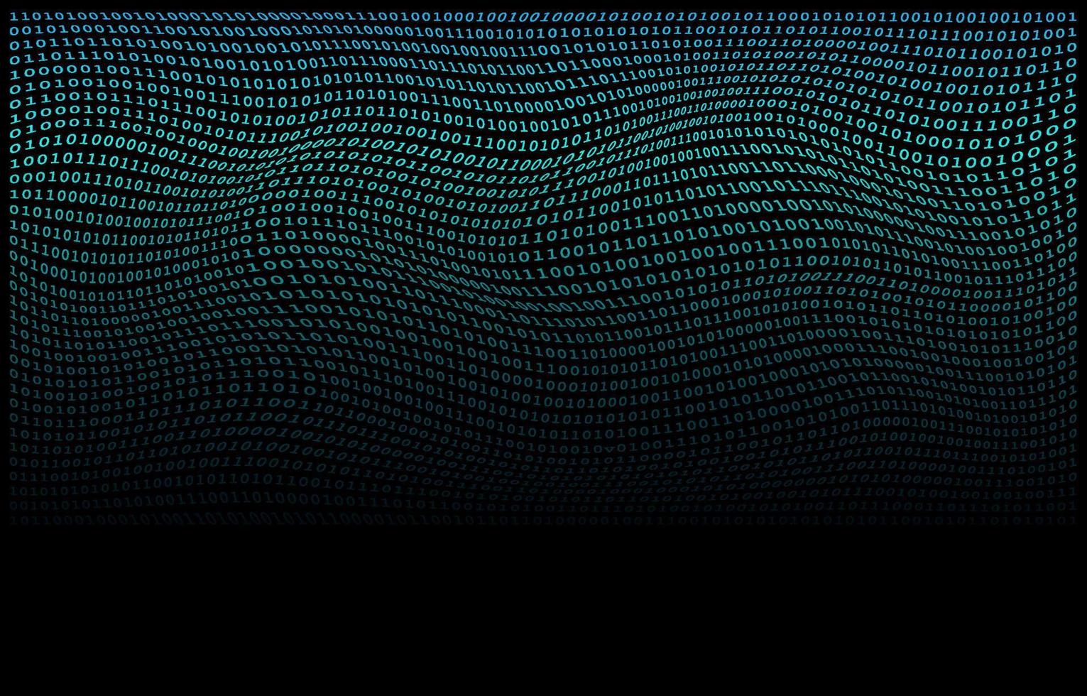 Binary code wavy on black background for digital, technology concept ...