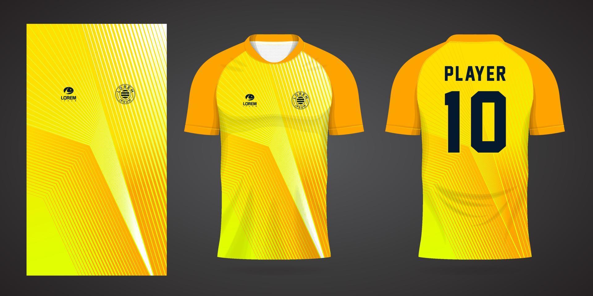 yellow sports shirt jersey design template vector