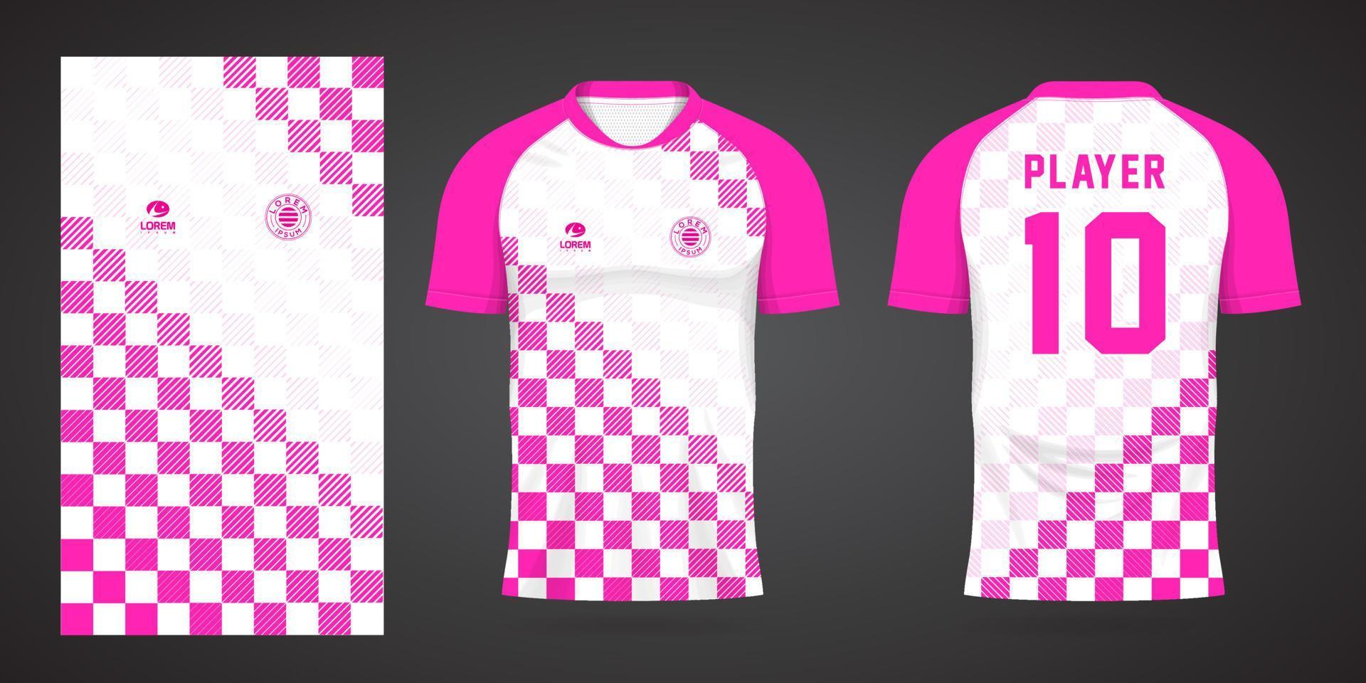 pink sports shirt jersey design template vector