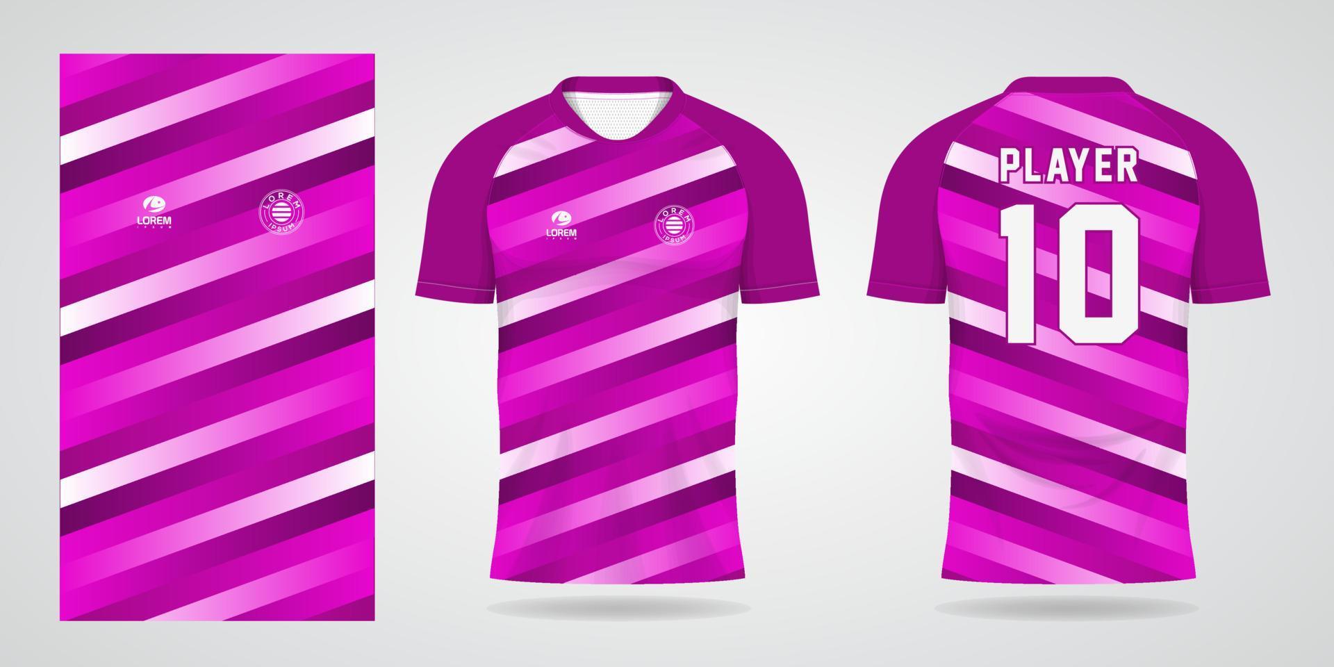 purple sports shirt jersey design template vector