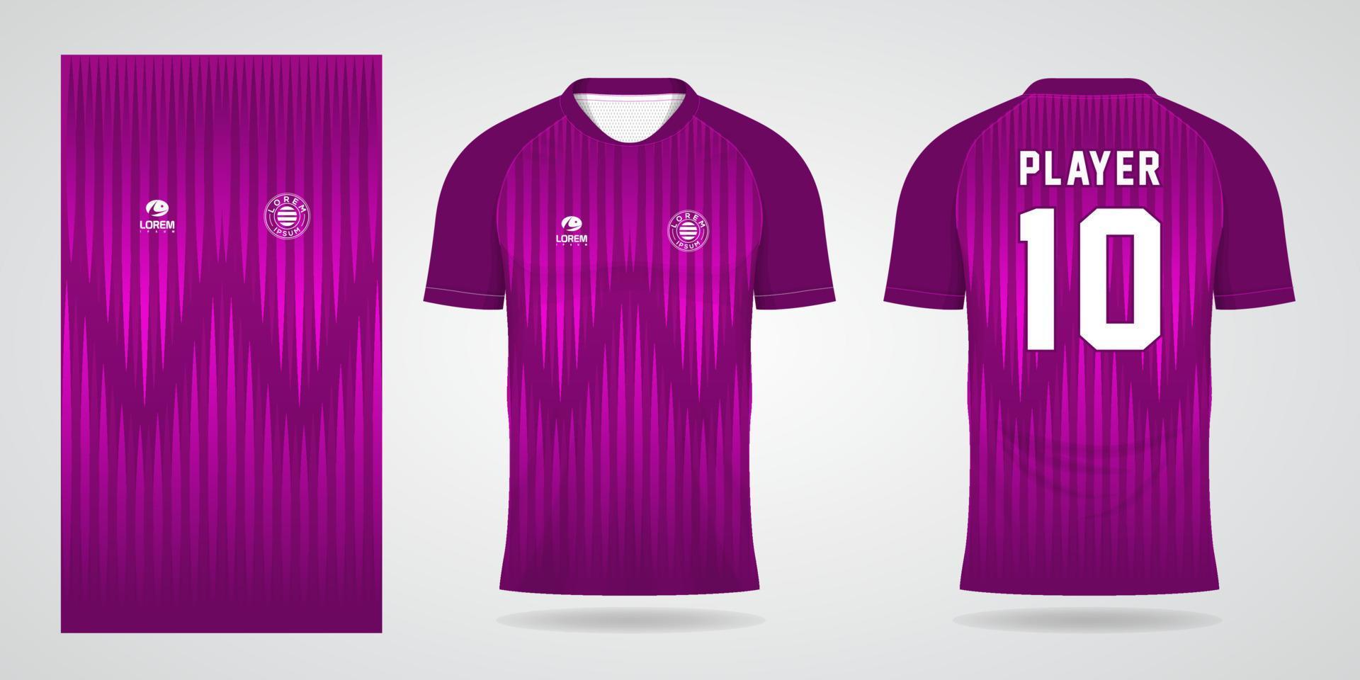 purple sports shirt jersey design template vector