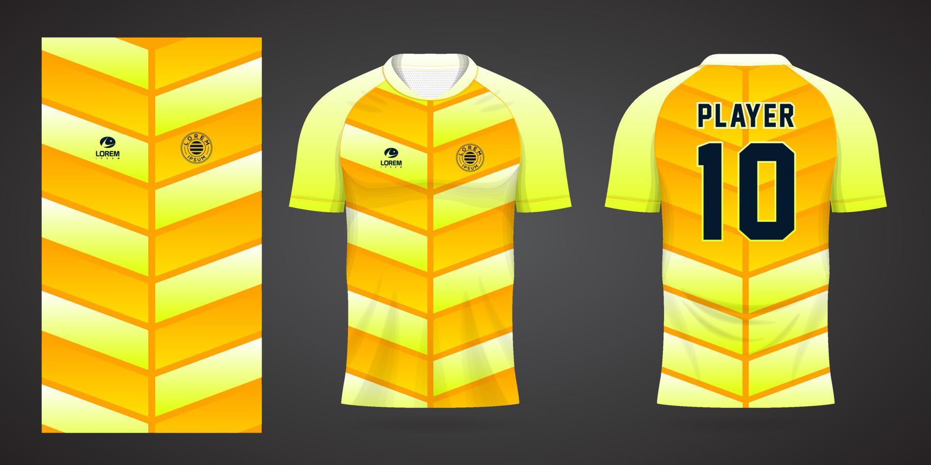 yellow sports shirt jersey design template vector